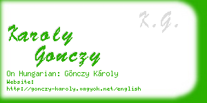 karoly gonczy business card