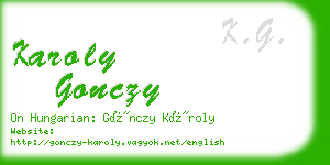 karoly gonczy business card